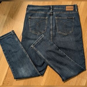 Calvin Klein Jeans Women's High Rise Dark Blue Denim Jeans